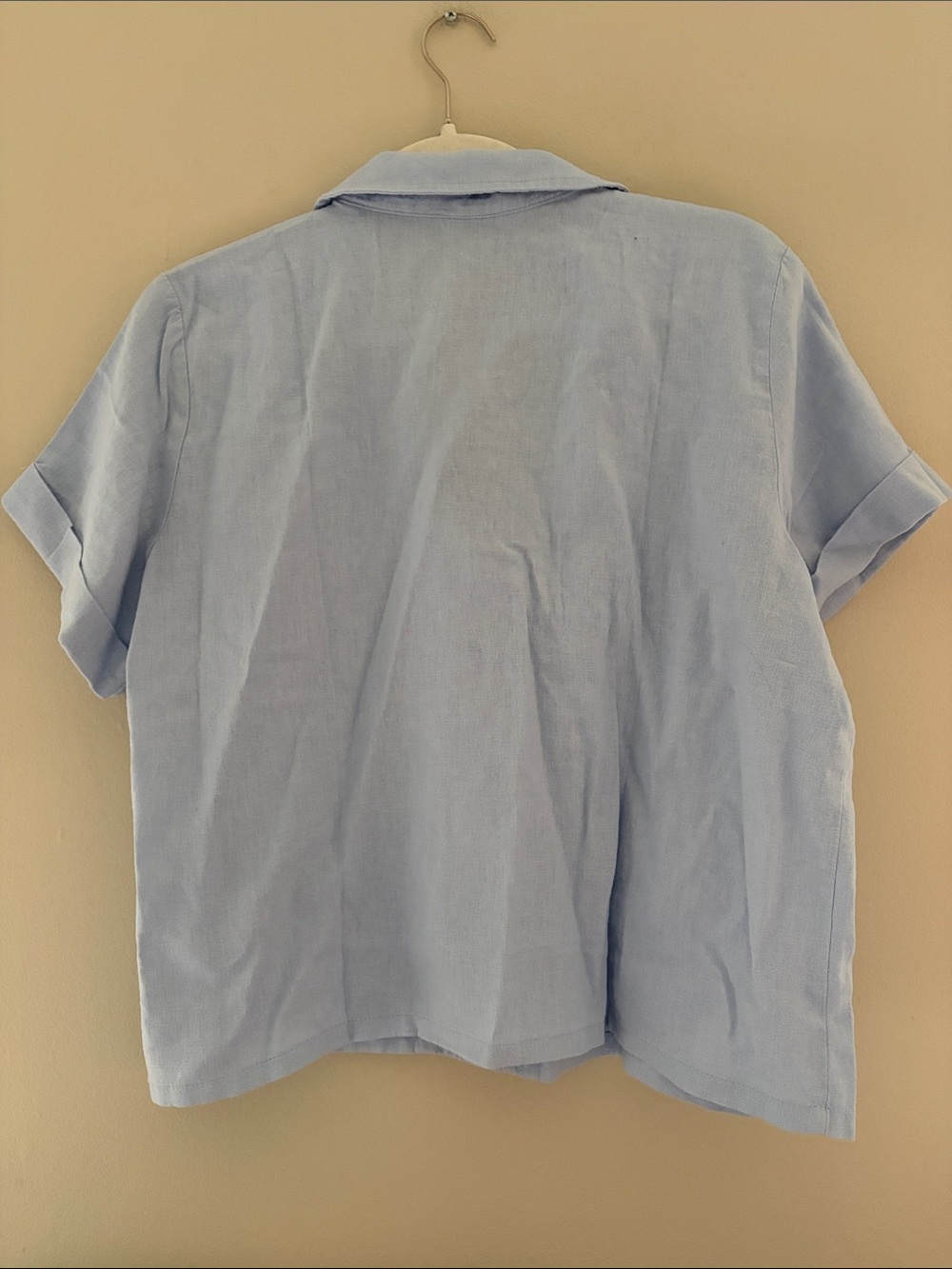 NWT Banana Republic Factory Light Blue Linen-Blend Shirt Large - Picture 4 of 6